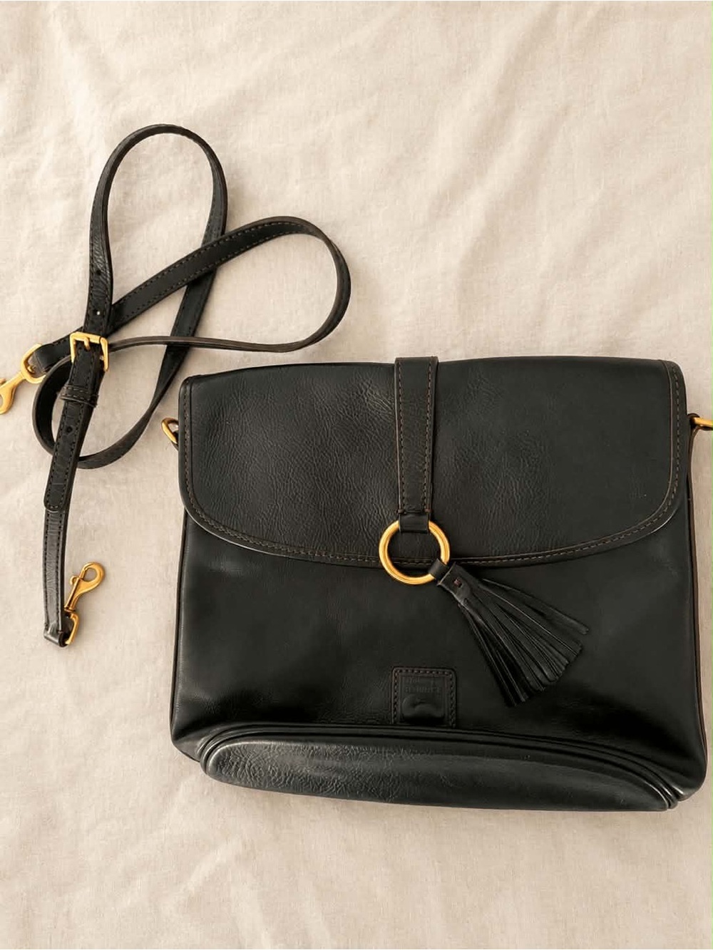 Dooney & Bourke Florentine Large Dottie Crossbody Bag – Black Leather